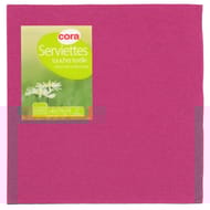 Cora serviettes x40 toucher textile framboise 38x38cm