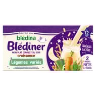 Blédina blédiner croissance lait et légumes variés dès 12 mois 2x267ml