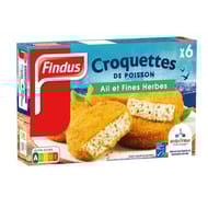 Findus 6 croquettes de poisson ail et fines herbes 300g