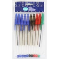 Stylo à bille 10 pièces couleurs assorties