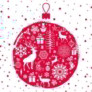 20 serviettes 33x33 bola de navidad rouge