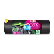 Cora sacs poubelle coulissants ultra résistant 15 liens 50l