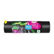 Cora sacs poubelle x10 liens coulissants 100l ultra résistant