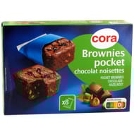 Cora mini brownies chocolat noisettes x8 240g