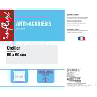 Influx oreiller 60x60cm moelleux anti-acariens