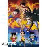 Poster Ace Sabo Luffy roulé filmé (91.5x61)