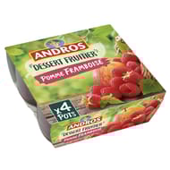 Andros dessert fruitier pommes framboises 4x100g