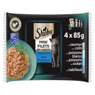 Sheba pâtée pour chat mini filets au poissons en sauce 4x85g
