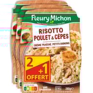 Fleury michon poulet risotto aux cèpes 3x280g lot 2+1 offert
