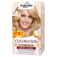 Palette coloration crème soin permanente 9-0 blond très clair naturel lot de 2