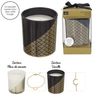 Bougie parfumée motif doré bijou surprise h8cm