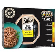 Sheba pâtée pour chat mini filets à la volaille en sauce 12x85g