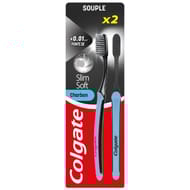Colgate slimsoft active brosse à dent charbon x2