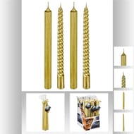 Bougies hautes dorées x4