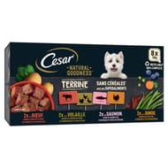 Cesar natural goodness barquettes terrine pour chien adulte 4 variétés - 800g