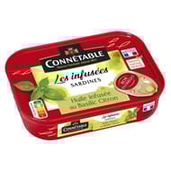 Connetable 1/6 sardines à l'huile de tournesol infusee au basilic citron 115g