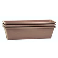Eda lot de 3 balconnières symphonie 50 cm + plateau taupe