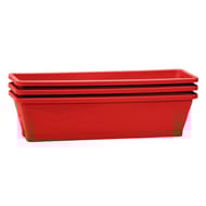 Eda lot 3 balconnières symphonie 50cm + plateaux - rouge rubis