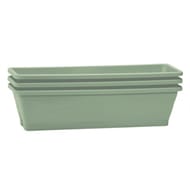 Lot de 3 balconnières symphonie 50 cm + plateaux - vert laurier