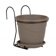Lot 1 pot marina perce diam. 18 cm + soucoupe + support - taupe