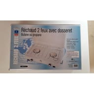 Réchaud camping 2 feux avec dosseret