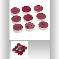 Bougies chauffe-plat coloris rouge pailleté x9