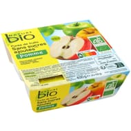 Nature bio purée de fruits sans sucre ajouté pomme 4x100g