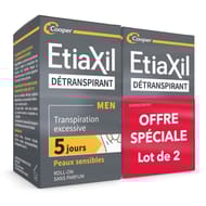 Etiaxil detranspirant peaux sensibles men roll on 15ml x2