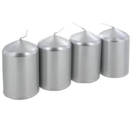Bougies x 4, 8cm argent