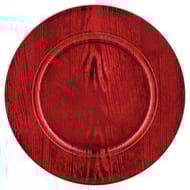 Assiette de présentation effet bois rouge