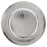 Assiette de présentation effet bois argent