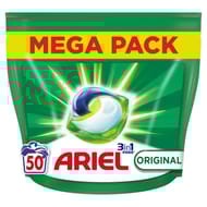 Ariel pods 3en1 lessive original x 50 capsules 1.025kg