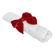 Rond de serviette noeud velours rouge x2