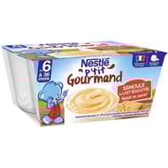 Nestlé p'tit gourmand crème dessert semoule au lait biscuitée  dès 6 mois 4x100g