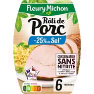 Fleury michon rôti de porc cuit -25%sel 6tranches 210g