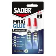 Sader colle maxiglue gel tous matériaux 2x3g