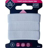 Elastique très souple blanc 15mm x 1m5 Style couture