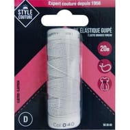Style couture fil élastique guipé 20m blanc