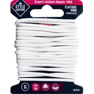 Style couture élastique rond 2,5mm x 4m blanc