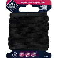 Elastique souple 7,5mm x 4m noir Style couture