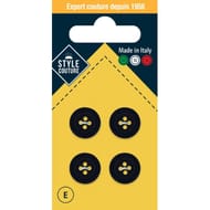 Bouton nacre noir 14mm x 4