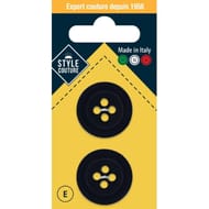 Boutons taill noir 25mm x2 Style Couture