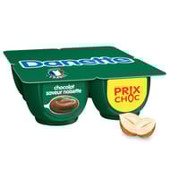Danette saveur chocolat noisette 4x125g prix choc