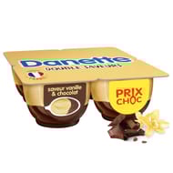 Danette saveur vanille chocolat 4x125g prix choc