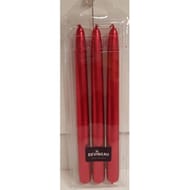 3 bougies flambeaux rouge unis dans boite rhodo