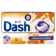 Dash 2 en 1 lessive ambre et orchidée 19 doses 0.381kg