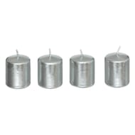 Bougies votives satin argent x4