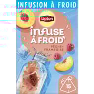 Lipton infuse à froid pêche framboise x15 35g