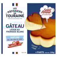 St amour gâteau au fromage blanc au gout légèrement citronné avec coulis fraise 350g