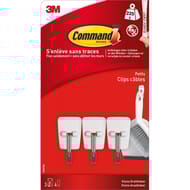 COMMAND CROCHET PLASTIQUE POINTE METAL PETIT MODELE BLANC